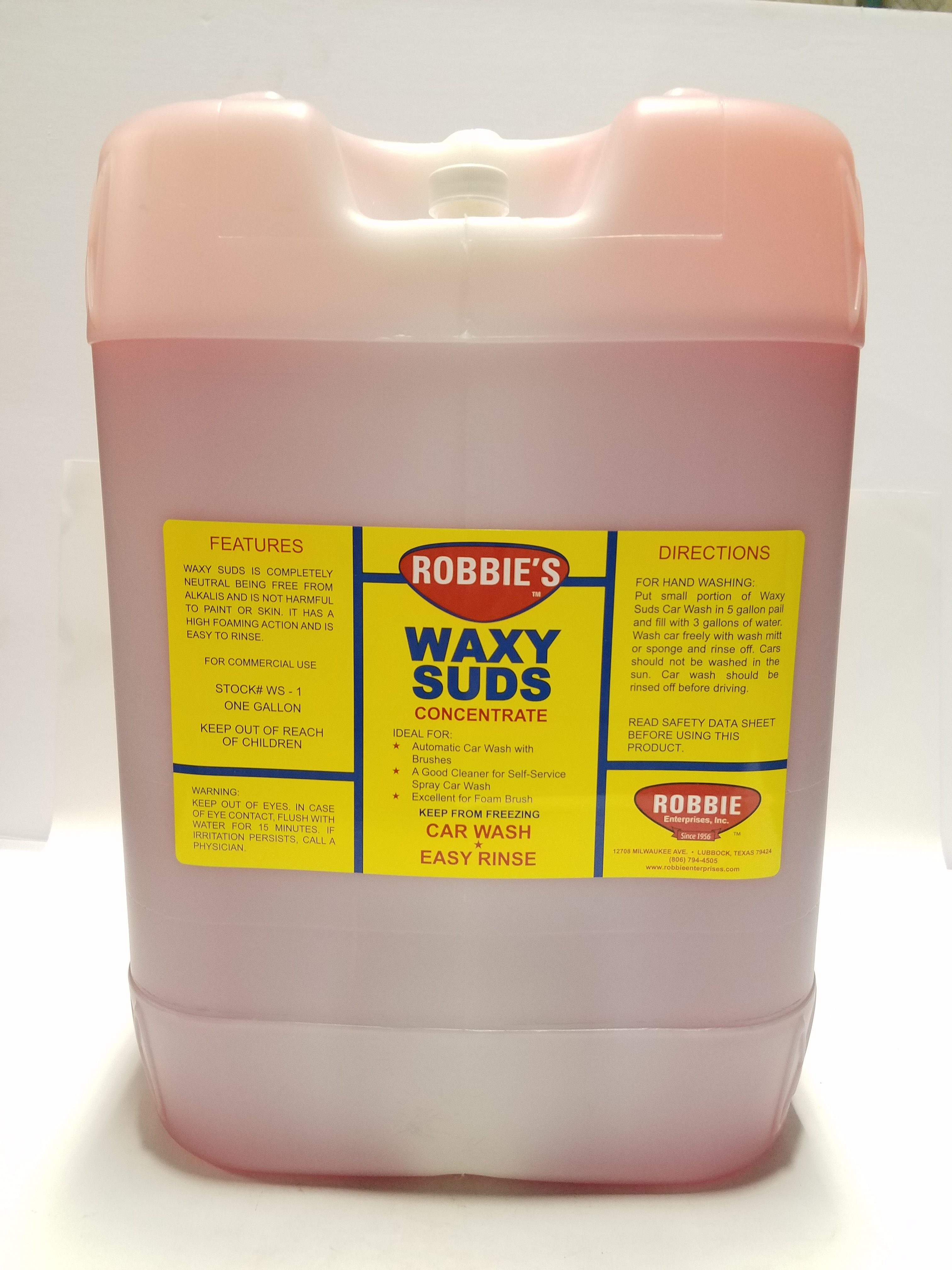 Robbie Enterprises, Inc. Waxy suds WS5